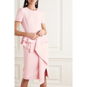 NWT. $3190 ALEXANDER MCQUEEN PEPLUM DRESS  IT38 / US2 pink